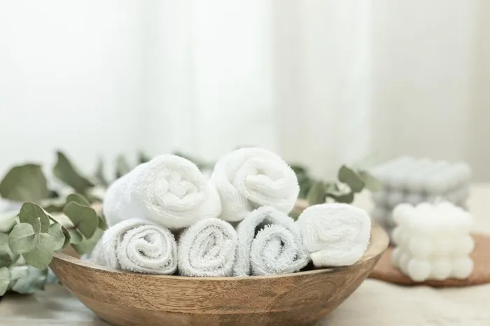 Fresh towels ready for salon treatments