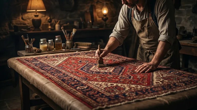 Close-up detail of specialist fabric care